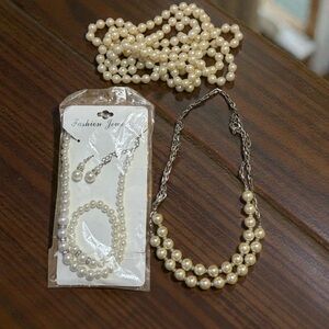 Fashion Pearl Necklace and Earring Set (3)